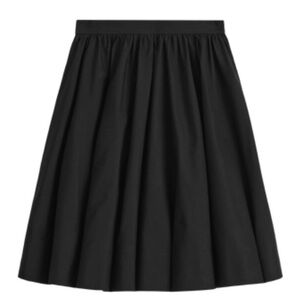 COS Pintucked Black Cotton Midi Skirt